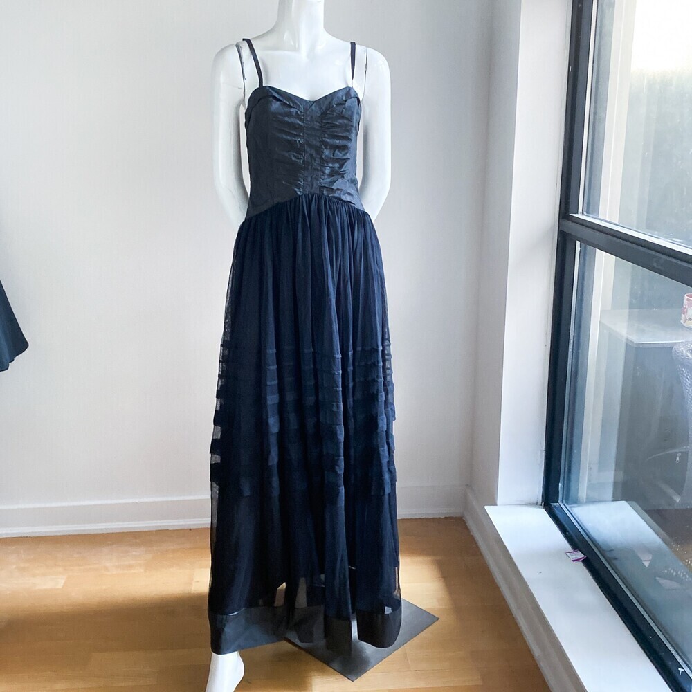 NWT Guess By Marciano Sexy Goth Spaghetti Strap Full Sheer Skirt Maxi Dress XS - Picture 2 of 8